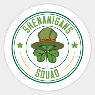 Shenanigans Squad Funny St. Patrick's Day Sticker